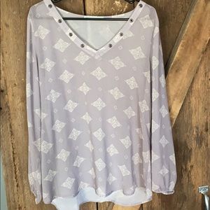 Maurices L sheer long sleeve top
